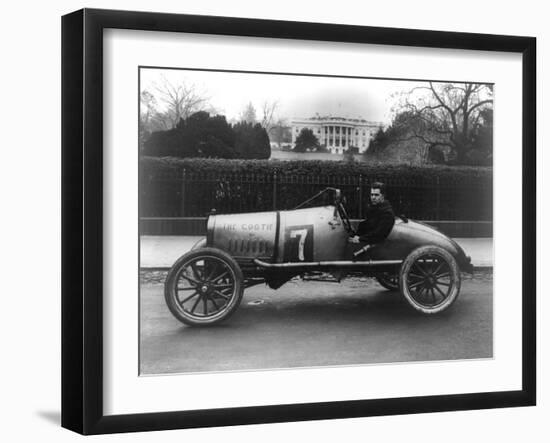 Racecar Parked in Front of the White House Photograph - Washington, DC-Lantern Press-Framed Art Print