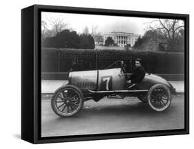 Racecar Parked in Front of the White House Photograph - Washington, DC-Lantern Press-Framed Stretched Canvas