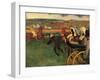 Racecourse, Amateur Jockeys Near a Carriage-Edgar Degas-Framed Art Print