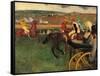 Racecourse, Amateur Jockeys Near a Carriage-Edgar Degas-Framed Stretched Canvas