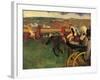 Racecourse, Amateur Jockeys Near a Carriage-Edgar Degas-Framed Art Print