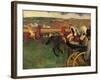 Racecourse, Amateur Jockeys Near a Carriage-Edgar Degas-Framed Art Print