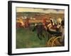 Racecourse, Amateur Jockeys Near a Carriage-Edgar Degas-Framed Art Print