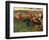 Racecourse, Amateur Jockeys Near a Carriage-Edgar Degas-Framed Art Print