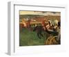 Racecourse, Amateur Jockeys Near a Carriage-Edgar Degas-Framed Art Print