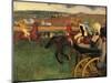 Racecourse, Amateur Jockeys Near a Carriage-Edgar Degas-Mounted Art Print