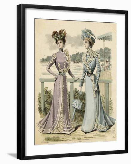Racegoers Fashions 1899-null-Framed Art Print