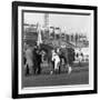 Racehorse and Jockey in Front of Doncaster Racecourse Grandstand, South Yorkshire, 1969-Michael Walters-Framed Photographic Print