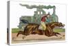 Racehorse Competes with a Steam Engine-null-Stretched Canvas