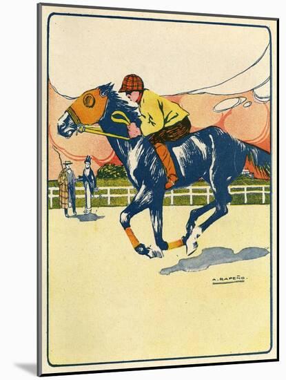 Racehorse Training 1909-A. Rapeno-Mounted Art Print