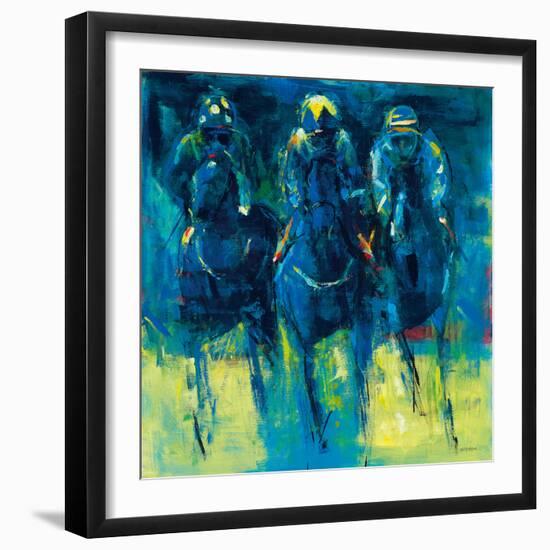 Racehorses - Blue-Neil Helyard-Framed Giclee Print