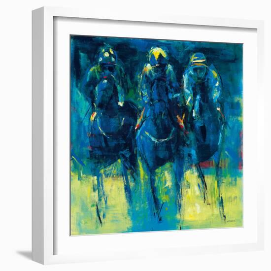 Racehorses - Blue-Neil Helyard-Framed Giclee Print