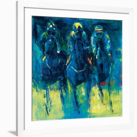 Racehorses - Blue-Neil Helyard-Framed Giclee Print