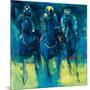 Racehorses - Blue-Neil Helyard-Mounted Giclee Print