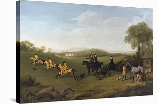 Racehorses Exercising at Goodwood-George Stubbs-Stretched Canvas