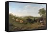 Racehorses Exercising at Goodwood-George Stubbs-Framed Stretched Canvas