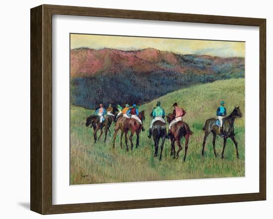 Racehorses in a Landscape, 1894-Edgar Degas-Framed Giclee Print