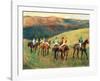 Racehorses in a Landscape-Edgar Degas-Framed Art Print