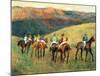 Racehorses in a Landscape-Edgar Degas-Mounted Art Print