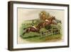 Racehorses Leaping a Hurdle-George Derville Rowlandson-Framed Giclee Print