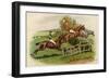 Racehorses Leaping a Hurdle-George Derville Rowlandson-Framed Giclee Print