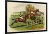 Racehorses Leaping a Hurdle-George Derville Rowlandson-Framed Giclee Print