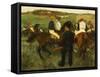 Racehorses (Leaving the Weighing), circa 1874-78-Edgar Degas-Framed Stretched Canvas