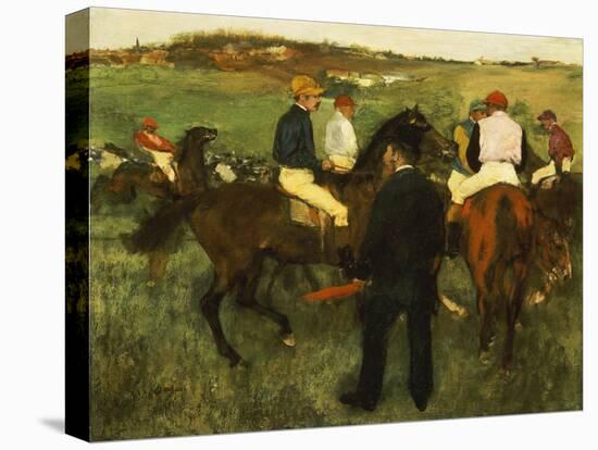 Racehorses (Leaving the Weighing), circa 1874-78-Edgar Degas-Stretched Canvas