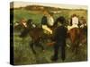 Racehorses (Leaving the Weighing), circa 1874-78-Edgar Degas-Stretched Canvas