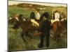 Racehorses (Leaving the Weighing), circa 1874-78-Edgar Degas-Mounted Giclee Print