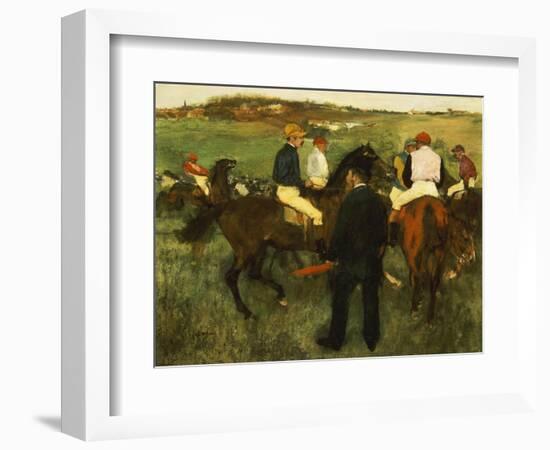 Racehorses (Leaving the Weighing), circa 1874-78-Edgar Degas-Framed Giclee Print