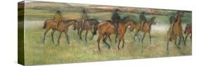 Racehorses (Pastel)-Edgar Degas-Stretched Canvas