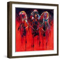 Racehorses - Red-Neil Helyard-Framed Giclee Print