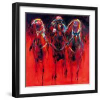 Racehorses - Red-Neil Helyard-Framed Giclee Print