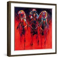 Racehorses - Red-Neil Helyard-Framed Giclee Print