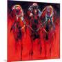 Racehorses - Red-Neil Helyard-Mounted Giclee Print
