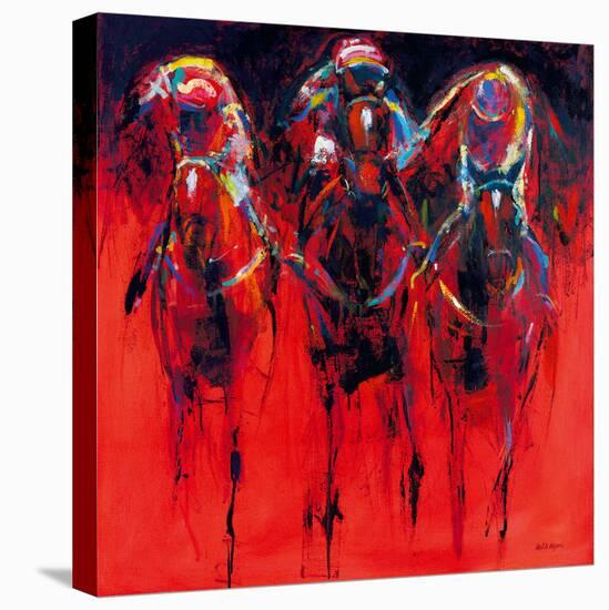 Racehorses - Red-Neil Helyard-Stretched Canvas