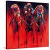 Racehorses - Red-Neil Helyard-Stretched Canvas