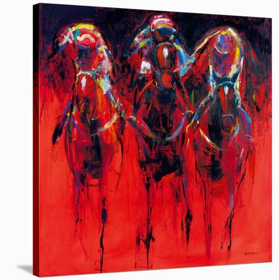 Racehorses - Red-Neil Helyard-Stretched Canvas