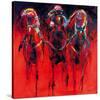 Racehorses - Red-Neil Helyard-Stretched Canvas