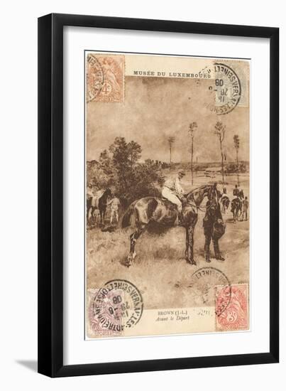 Racehorses Waiting for Start-null-Framed Art Print