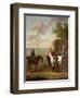 Racehorses with Jockeys Up by the Rubbing Down House on Newmarket Heath-John Wootton-Framed Giclee Print