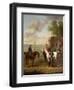 Racehorses with Jockeys Up by the Rubbing Down House on Newmarket Heath-John Wootton-Framed Giclee Print