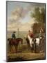 Racehorses with Jockeys Up by the Rubbing Down House on Newmarket Heath-John Wootton-Mounted Giclee Print