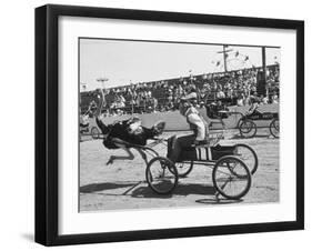 Racers During the Ostrich Racing, Grange County Fair-Loomis Dean-Framed Photographic Print