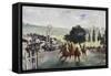 Races at Longchamp-Edouard Manet-Framed Stretched Canvas