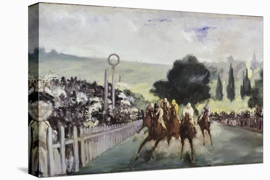 Races at Longchamp-Edouard Manet-Stretched Canvas