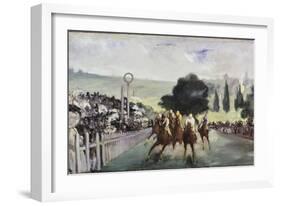 Races at Longchamp-Edouard Manet-Framed Giclee Print