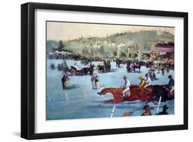 Races At The Bois De Boulogne-Edouard Manet-Framed Art Print