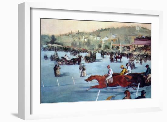 Races At The Bois De Boulogne-Edouard Manet-Framed Art Print